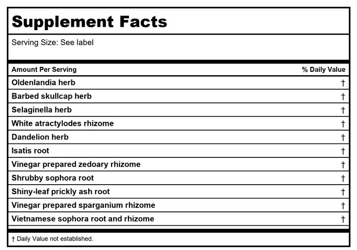 Kan Herb Sage Solutions Cluster Dissolving 2oz - Supplement Facts panel