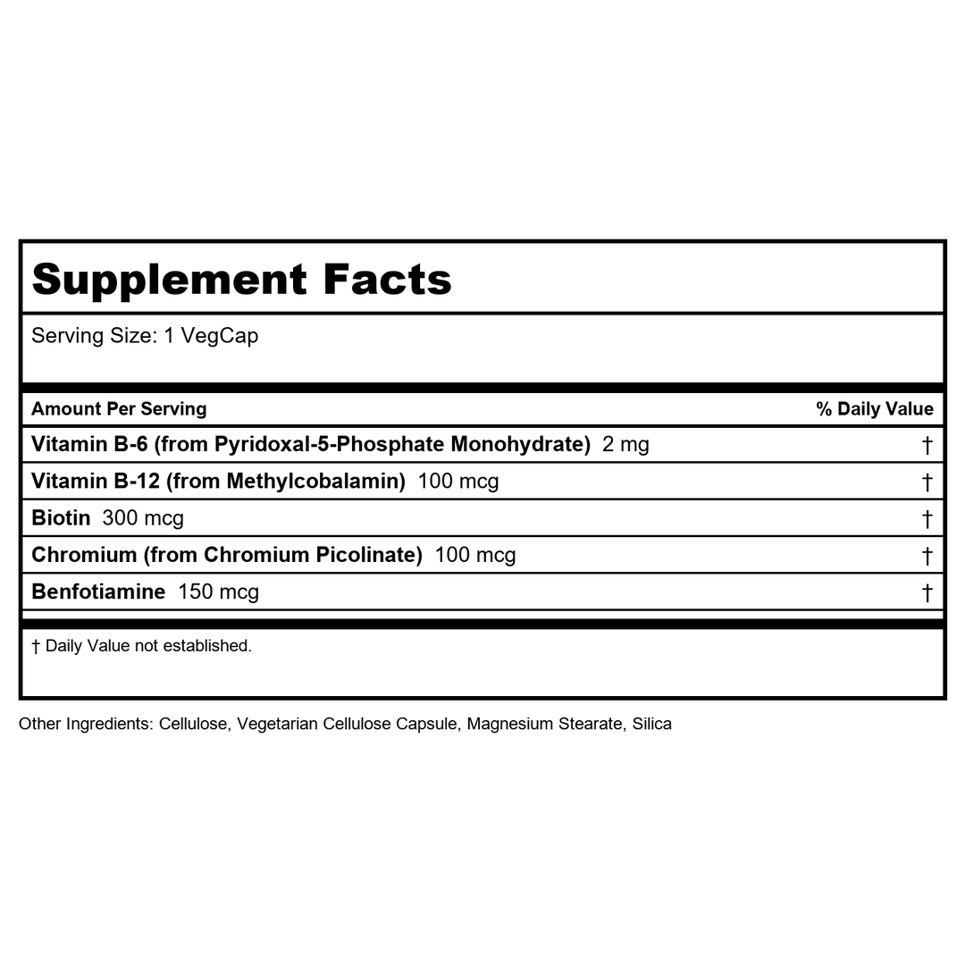 Kal Benfotiamine+ 60 Vcaps  26193 - Supplement Facts panel