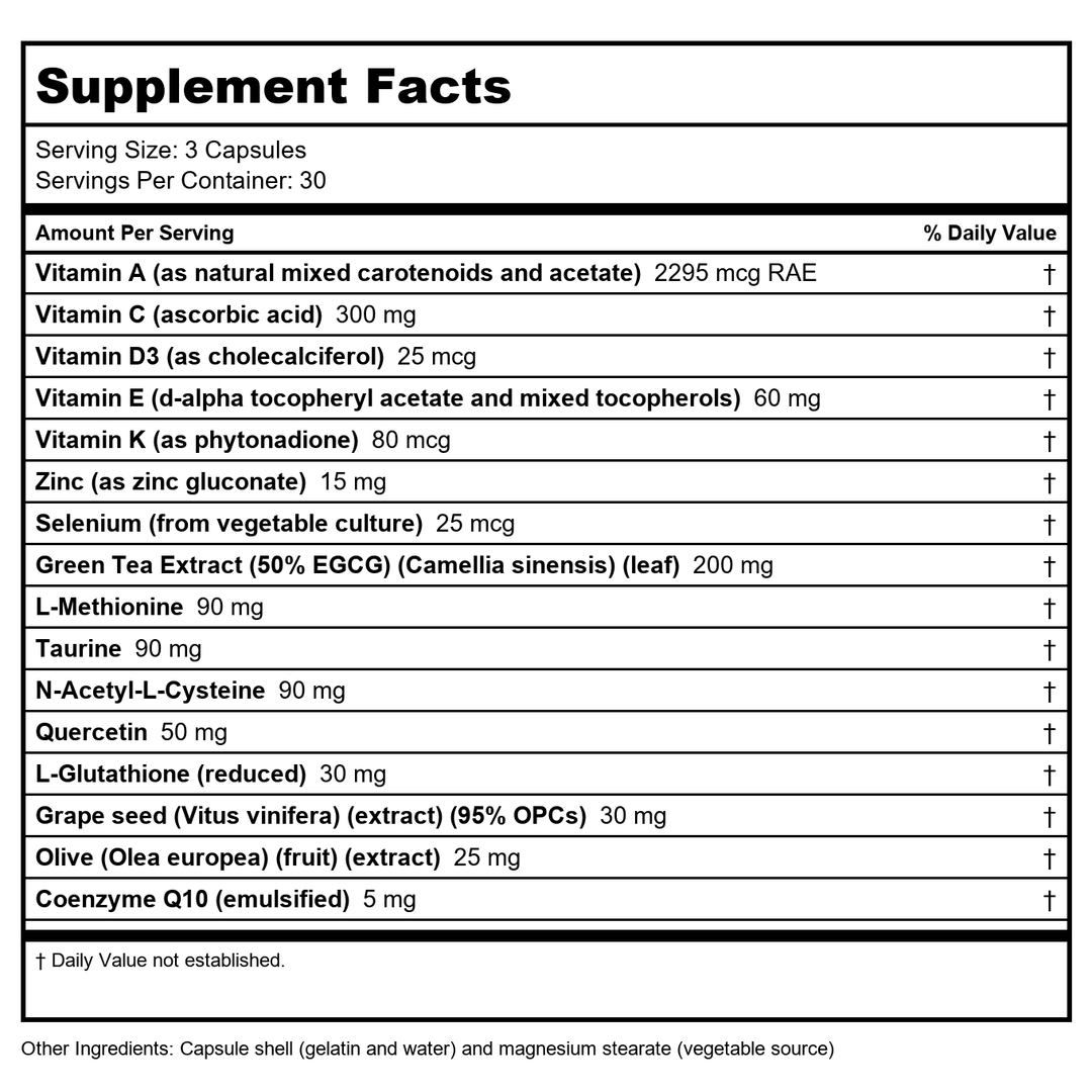 Biotics Research BioProtect Plus 90 Capsules - Supplement Facts panel