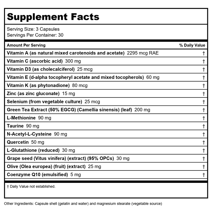 Biotics Research BioProtect Plus 90 Capsules - Supplement Facts panel