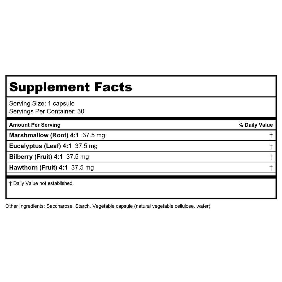 Activa Well Being Respiration 30 capsules - Supplement Facts panel