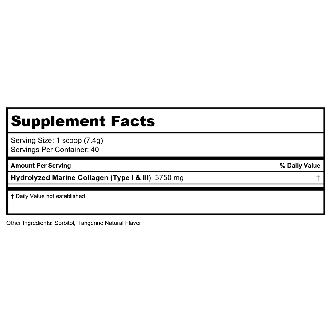 Kal Clinical Youth Collagen 10.5 Ounce - Supplement Facts panel