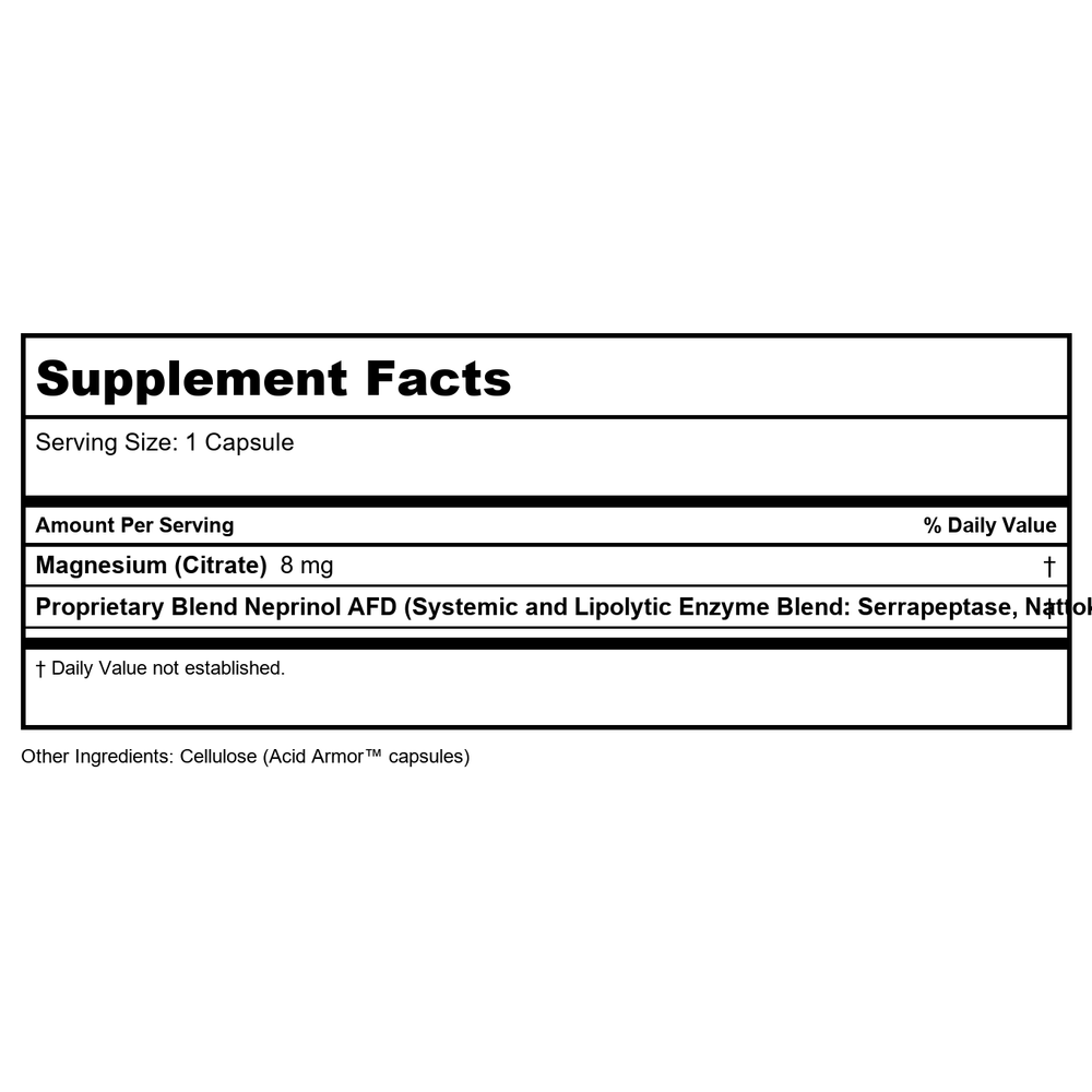 Arthur Andrew Medical Neprinol AFD 300 Capsules - Supplement Facts panel