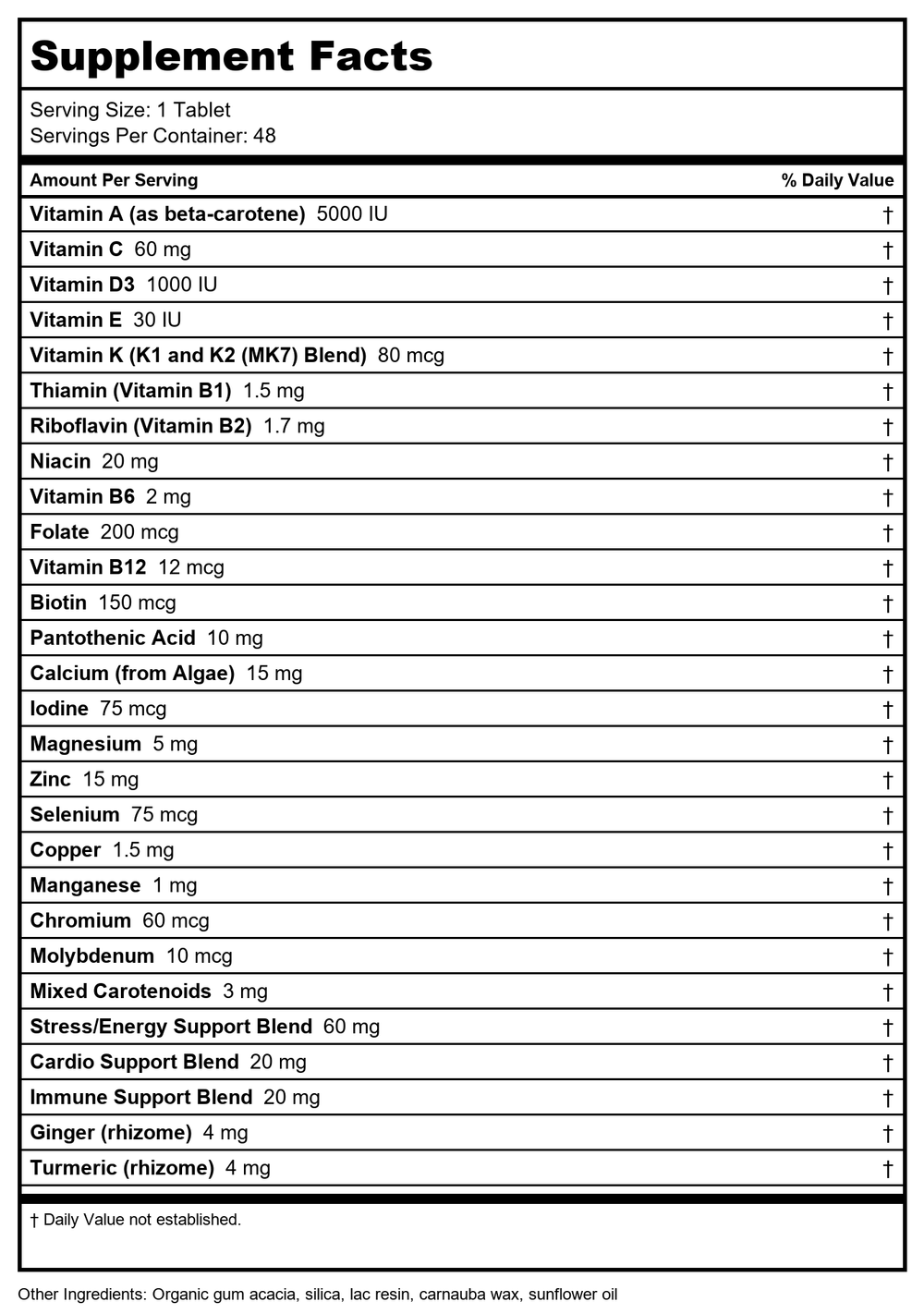 New Chapter - Healthy Aging Reishi Mushroom Blend - 60 Vegan Capsules - Supplement Facts panel