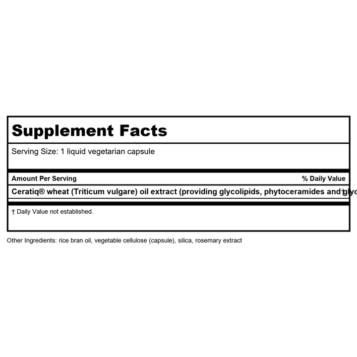 Life Extension Skin Restoring Ceramides 30 Vcaps - Supplement Facts panel