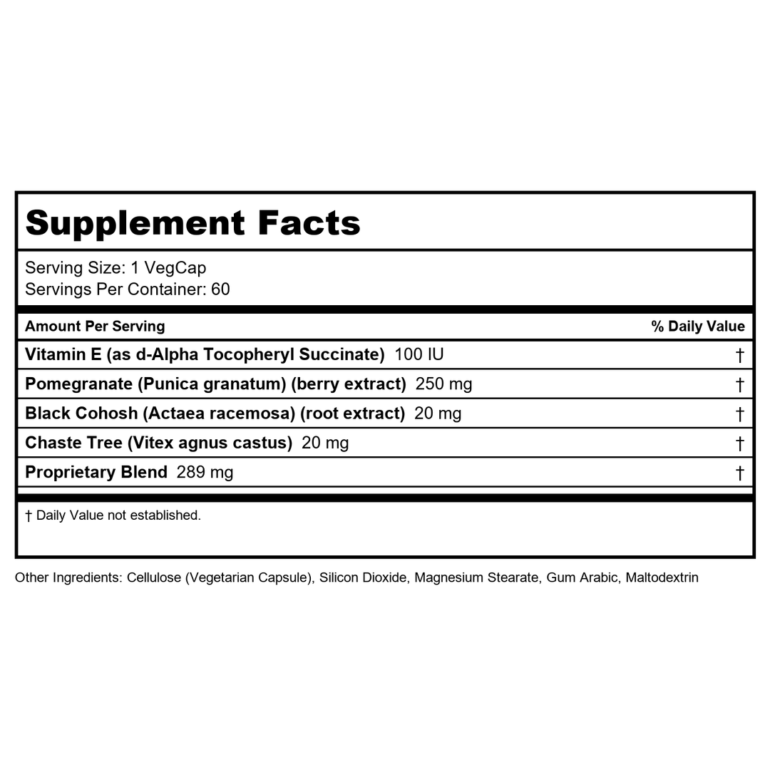 Natural Balance - Ladies Choice Phytoestrogen Formula for Menopause Support - 60 Capsules - Supplement Facts panel