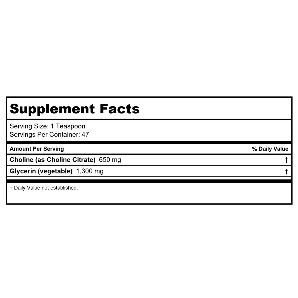 Perque - Choline Citrate - 7.86 oz. - Supplement Facts panel