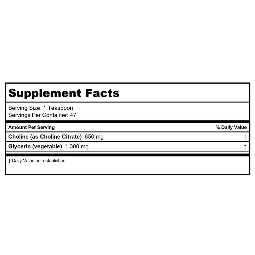 Perque - Choline Citrate - 7.86 oz. - Supplement Facts panel