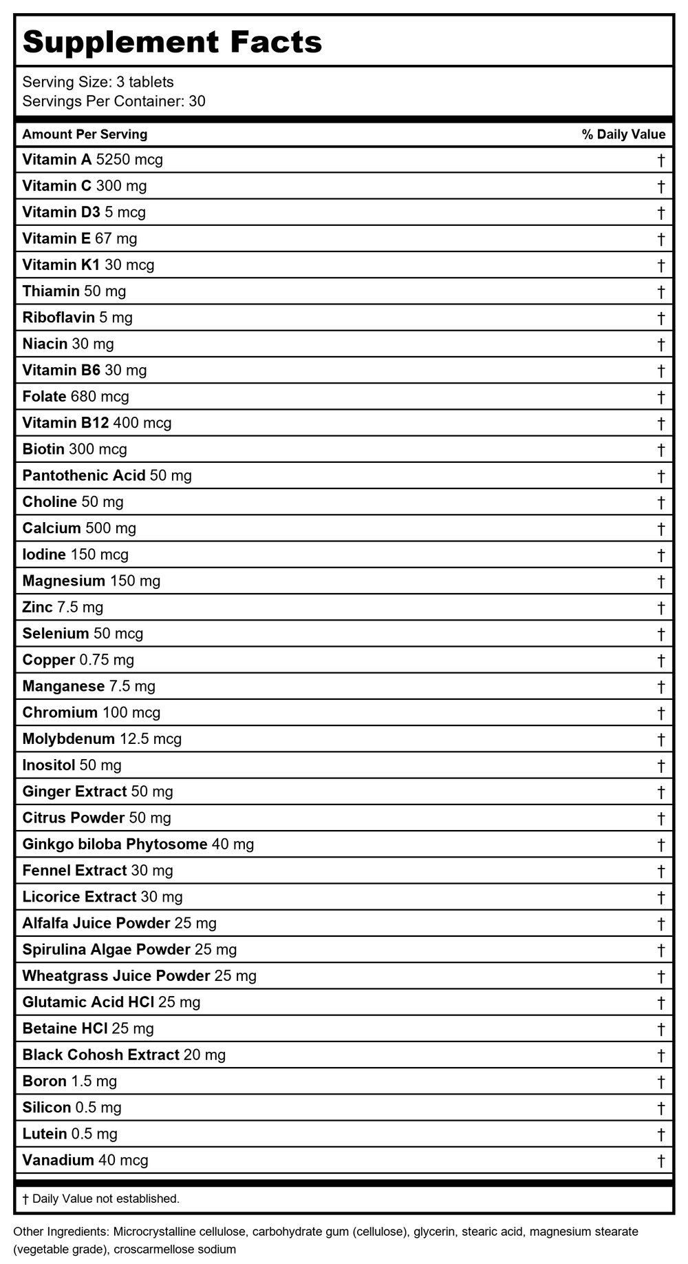Natural Factors - Women's Plus Multistart - 180 Tablets - Supplement Facts panel