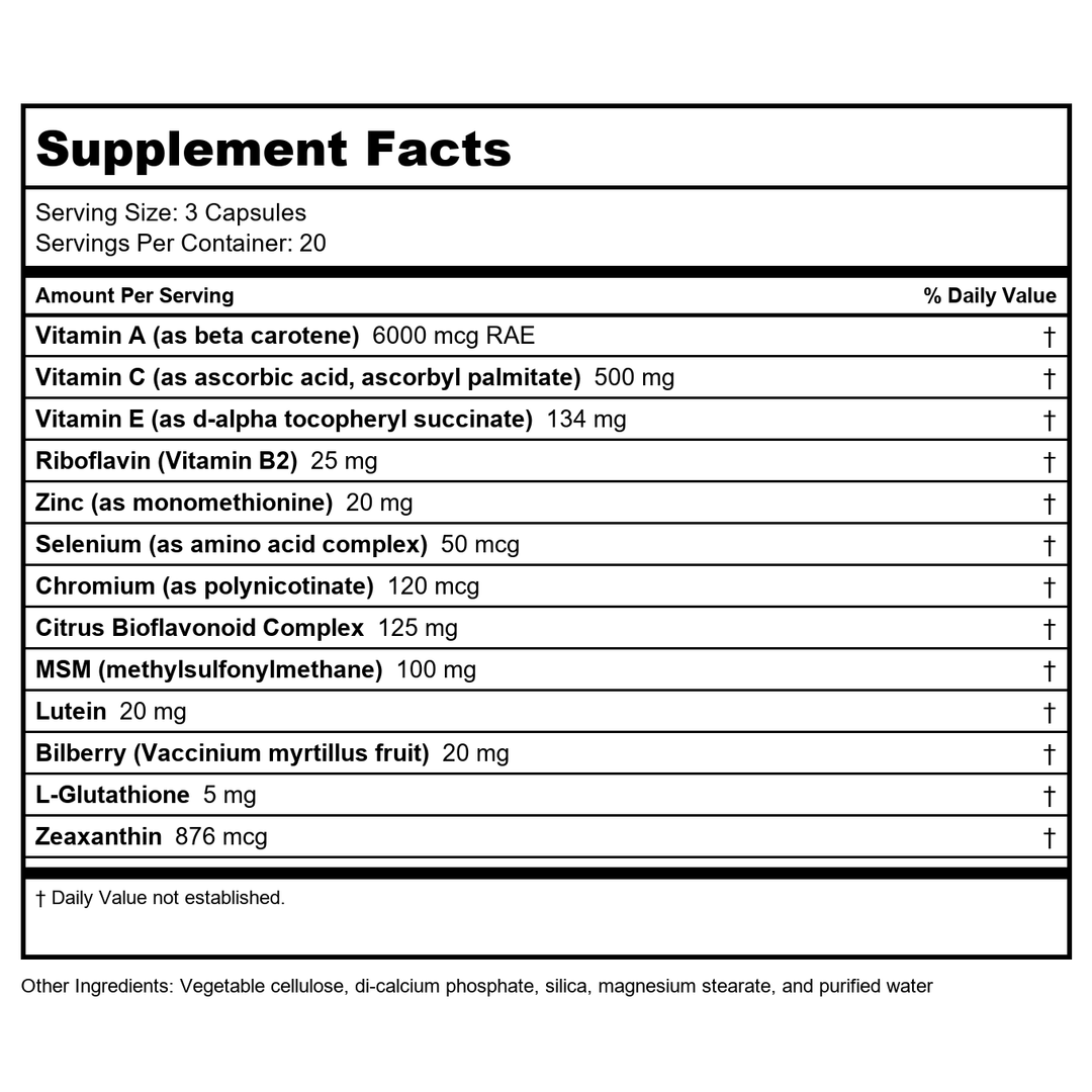 Natures Plus - Advanced Therapeutics Lutein Rx Eye - 60 Vegetable Capsule(s) - Supplement Facts panel