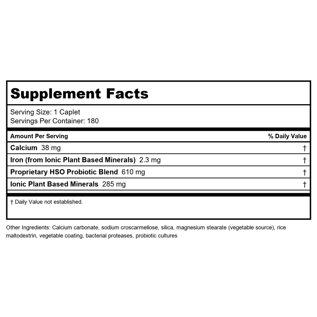 Garden of Life - Primal Defense HSO Probiotic Formula - 180 Vegetarian Caplet(s) - Supplement Facts panel