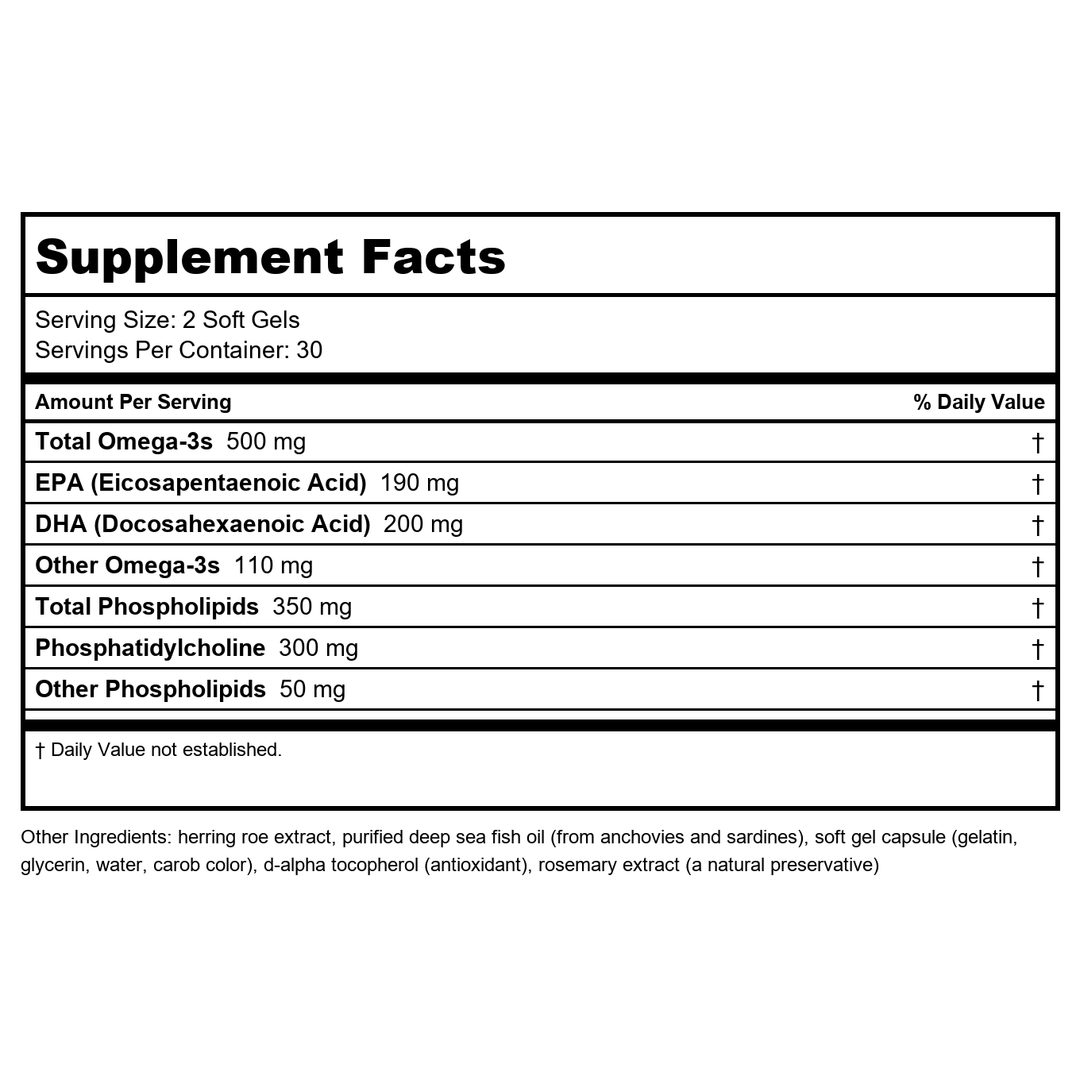 Nordic Naturals - Omega-3 Phospholipids 650 mg. - 60 Softgels - Supplement Facts panel