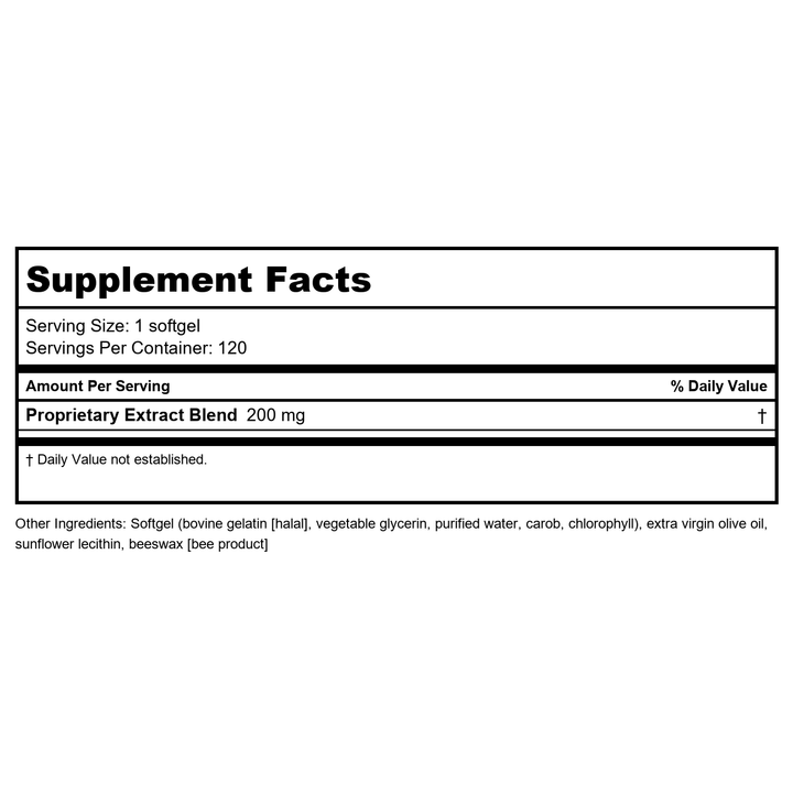Herbs Etc - Deep Health Medicinal Mushrooms Alcohol Free - 120 Softgels - Supplement Facts panel