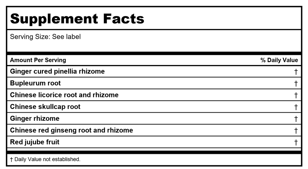 Kan Herb Essentials Harmonize The Qi 8oz - Supplement Facts panel
