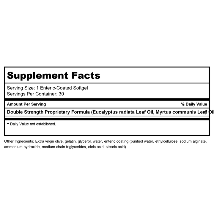 Euromedia Sinutol Extra Strength 30 caps - Supplement Facts panel