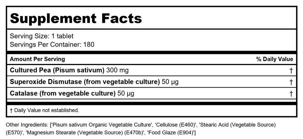 Biotics Research Dismuzyme Plus Granules 180 Tabs - Supplement Facts panel