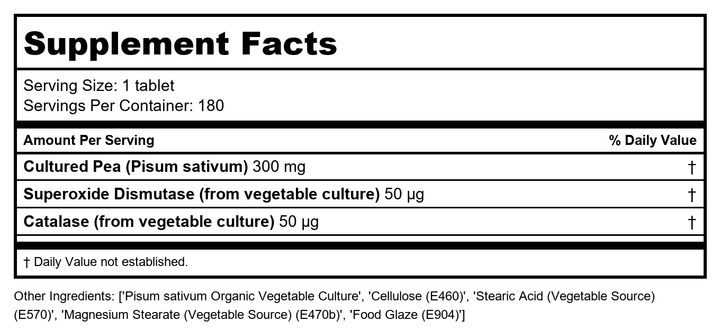 Biotics Research Dismuzyme Plus Granules 180 Tabs - Supplement Facts panel