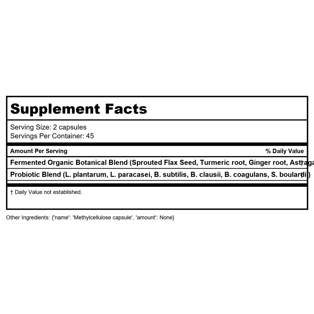 Codeage - SBO Probiotics - Multi Strain Soil Based Organisms Blend Shelf Stable 100 Billion CFU - 90 Capsules - Supplement Facts panel