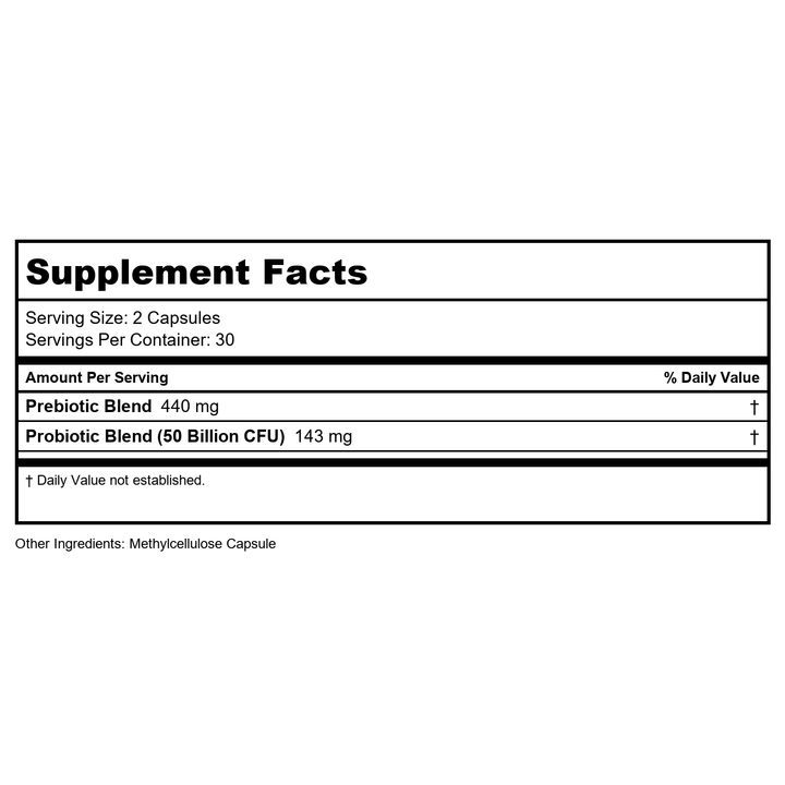 Codeage - Amen SBO Probiotic with Prebiotics - 60 Vegetable Capsule(s) - Supplement Facts panel