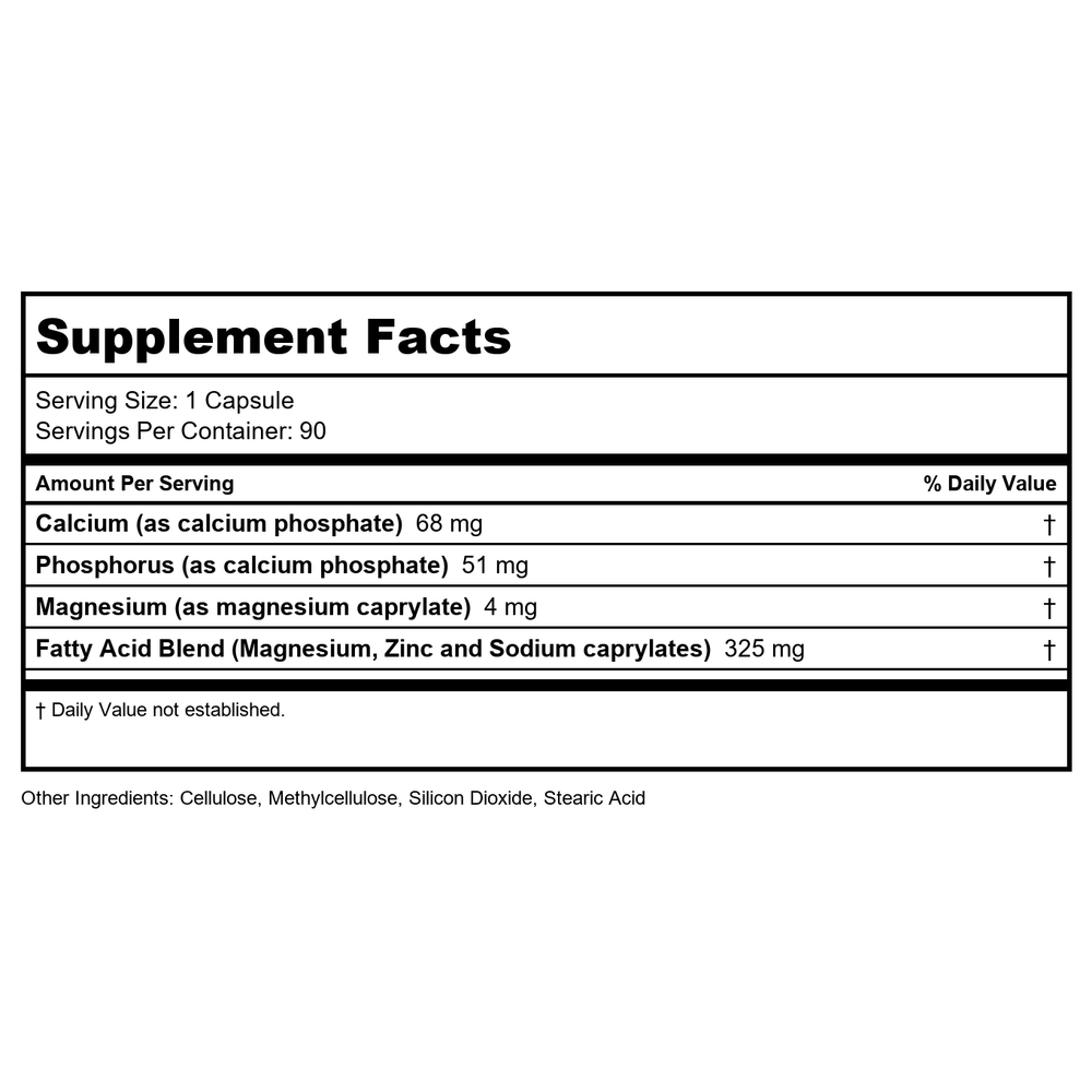 Ecological Formulas Kaprycidin-A 90 Capsules - Supplement Facts panel
