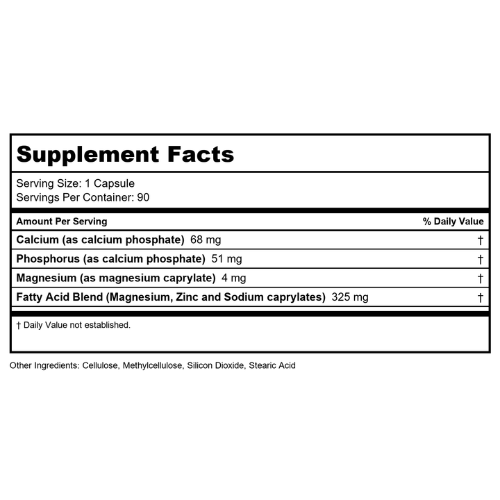 Ecological Formulas Kaprycidin-A 90 Capsules - Supplement Facts panel