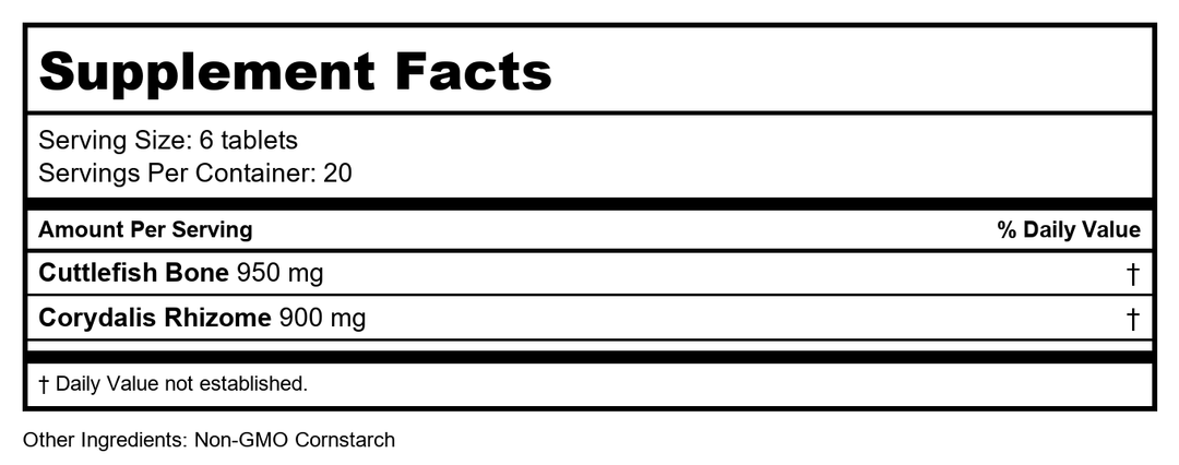 Kan Herb Traditionals Wei Te Ling 1oz - Supplement Facts panel