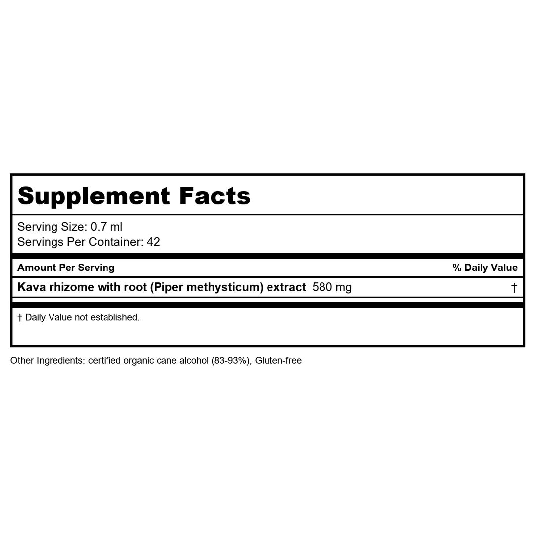 Herb Pharm Kava 2oz - Supplement Facts panel