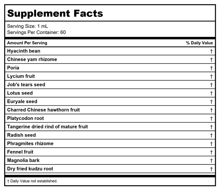 Kan Herbs Gentle Warriors Grow And Thrive 2oz - Supplement Facts panel