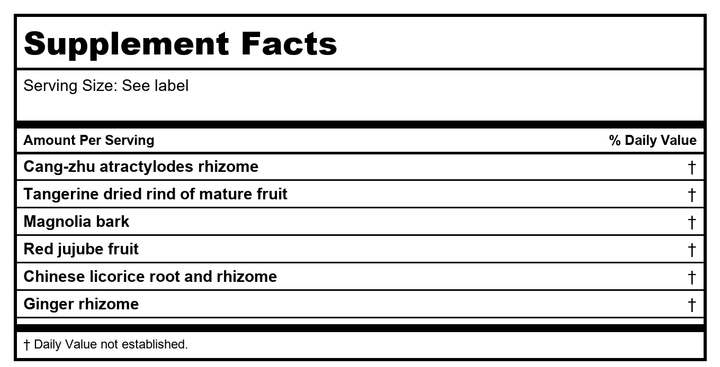 Kan Herb Essentials Harmonize The Stomach 300 Tablets - Supplement Facts panel