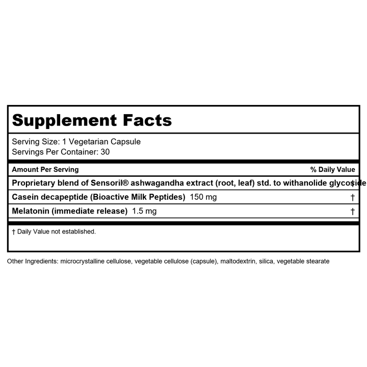 Life Extension Enhanced Sleep With Melatonin 30 Vcaps - Supplement Facts panel