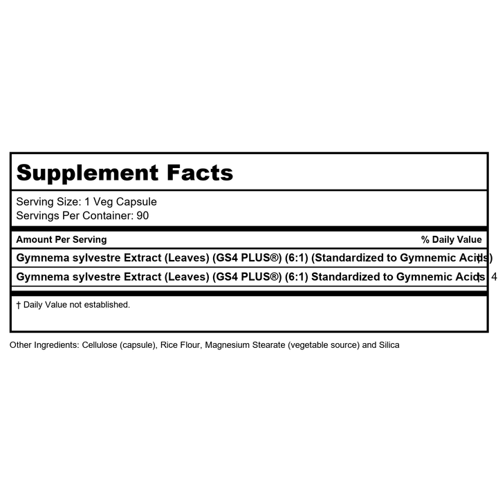 Lucky Herbs Gymnema Sylvestre 400 mg 90 Vcaps - - Supplement Facts panel