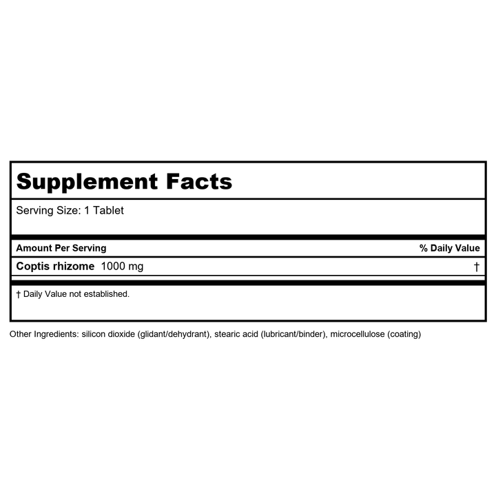 Kan Herb Traditionals Copticlear 60 Tablets - Supplement Facts panel