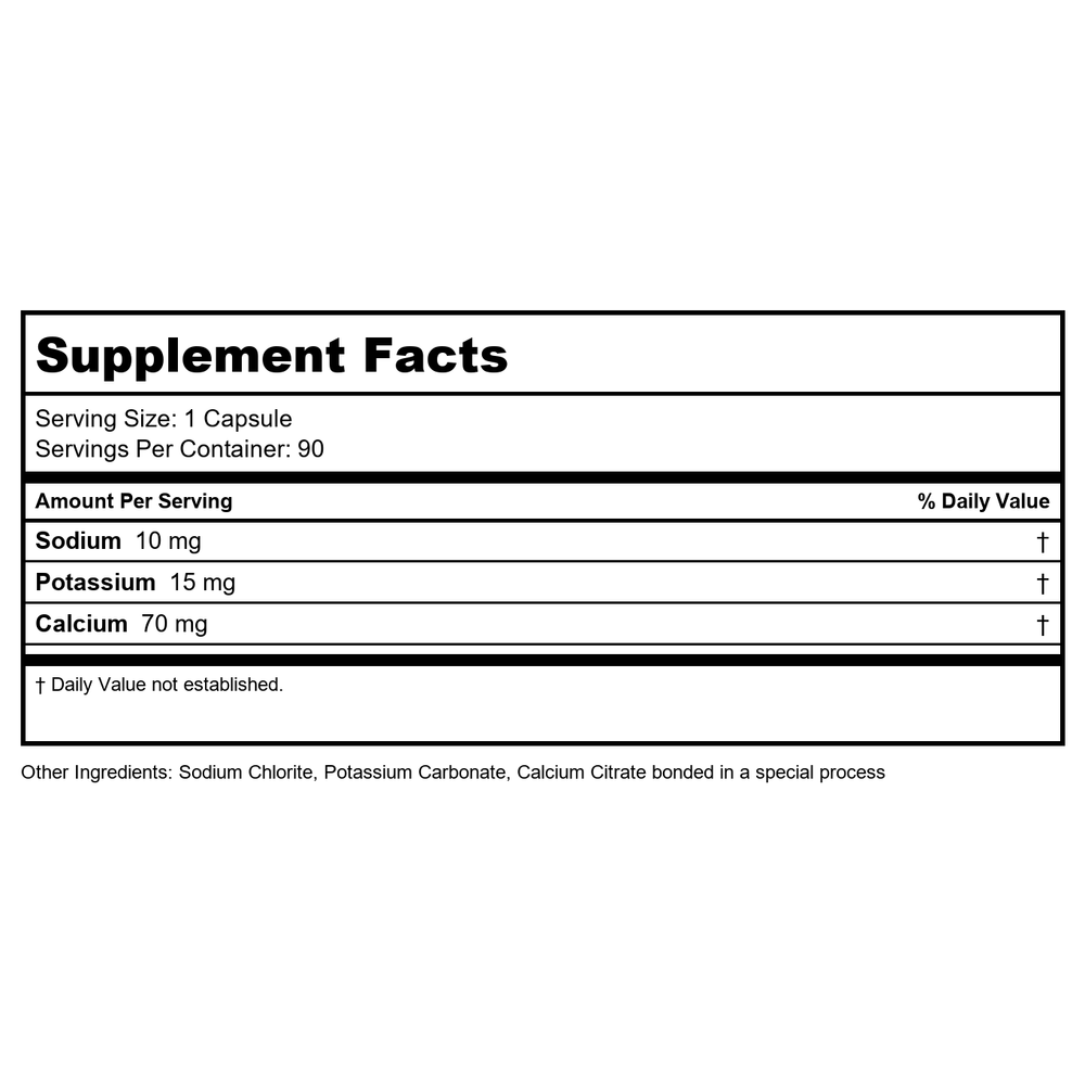 Earth's Bounty - Oxy-Caps Oxygen Supplement 375 mg. - 90 Capsules - Supplement Facts panel