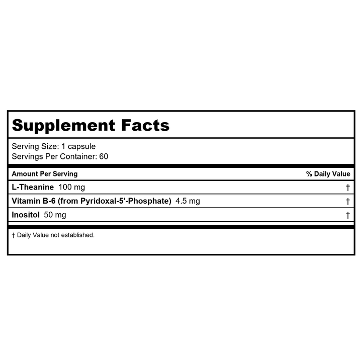 Thompson Stress Complex 90 Vcaps  PN 19141 - Supplement Facts panel