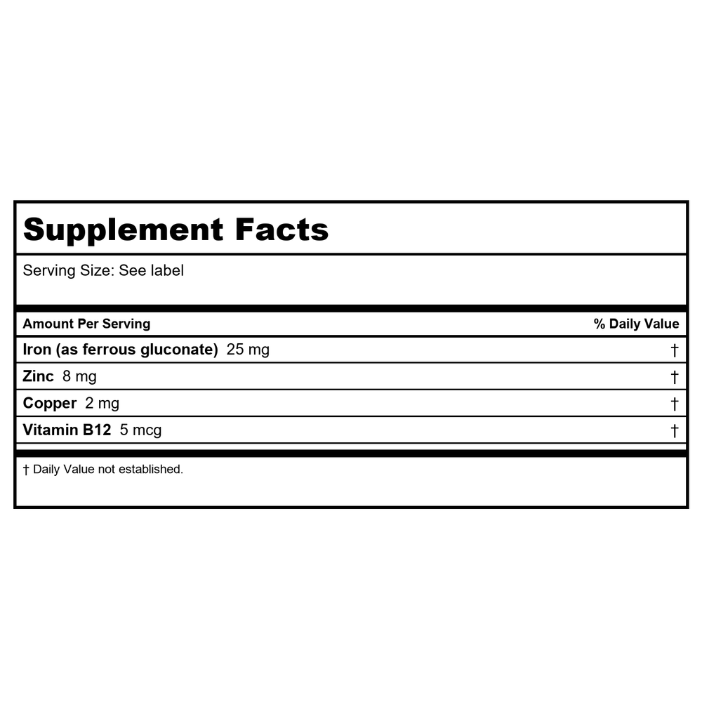 Biotics Research Fe-Zyme 100 Tablets - Supplement Facts panel