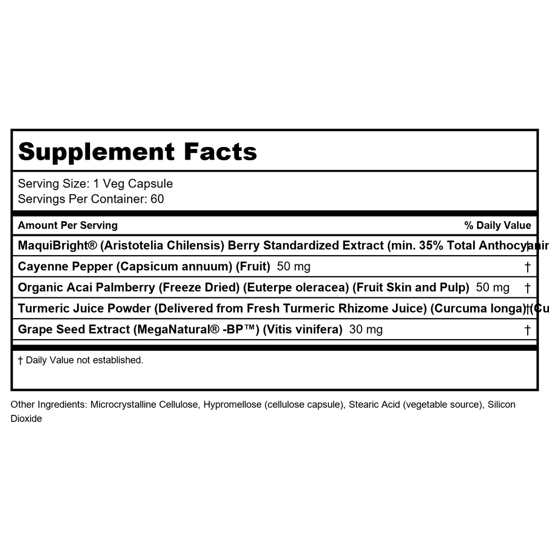 Now Food Eye Moisturize with MaquitBright 60 Vcaps - Supplement Facts panel