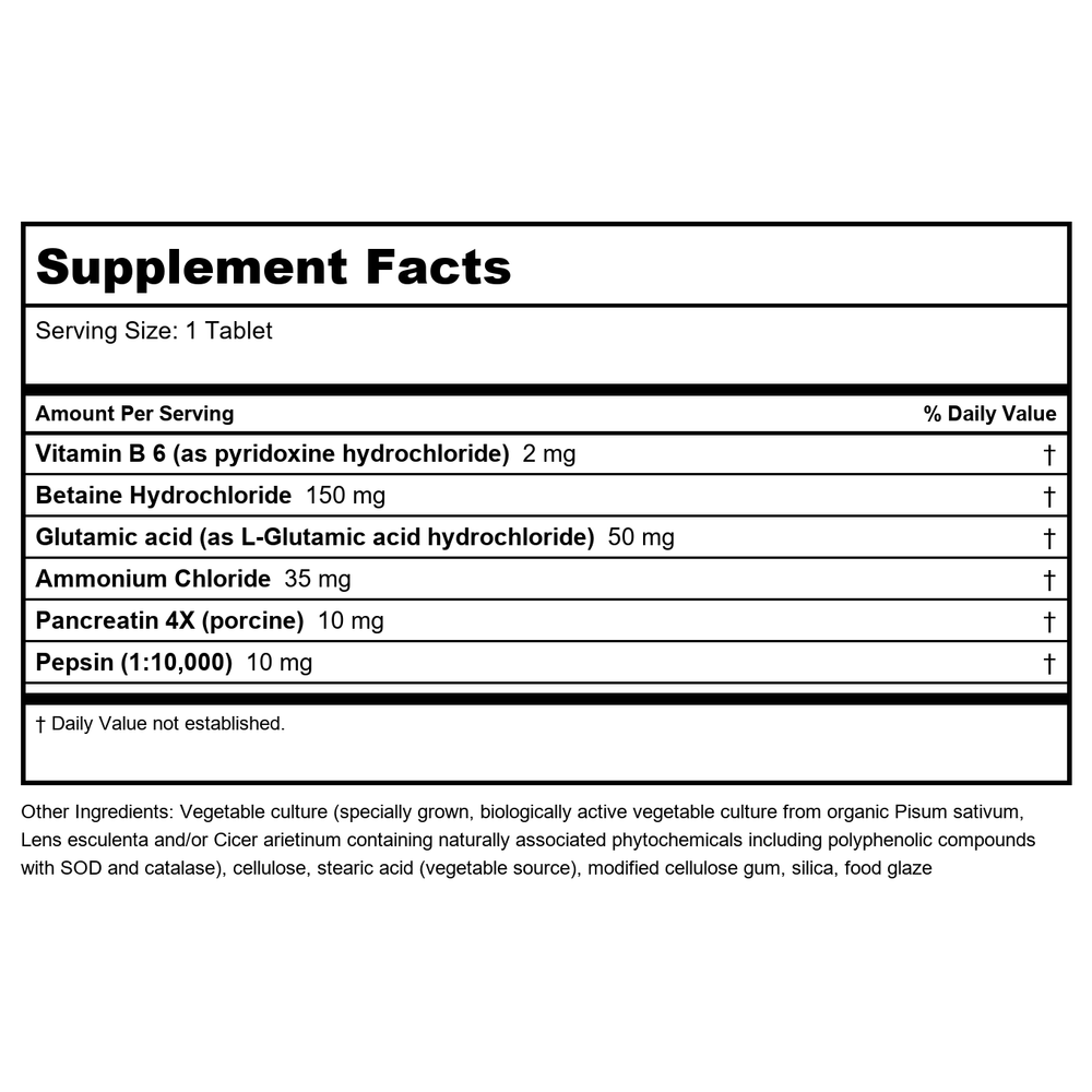 Biotics Research Hydro-Zyme 90 Tablets - Supplement Facts panel