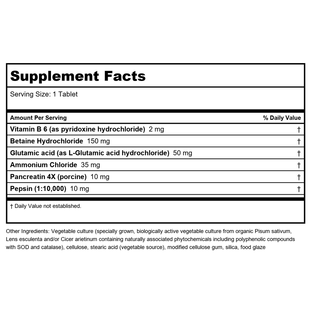 Biotics Research Hydro-Zyme 90 Tablets - Supplement Facts panel
