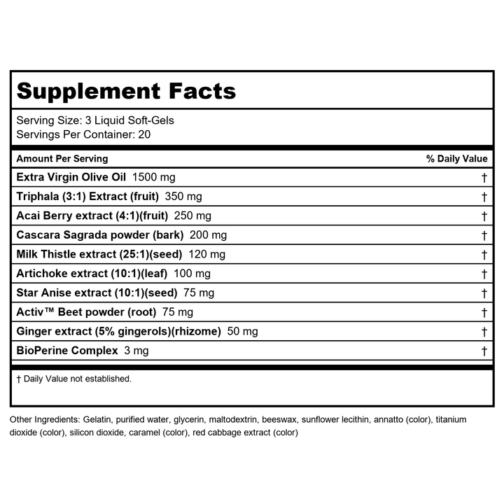 Irwin Naturals - 10-Day Acai Berry Super Cleanse - 60 Liquid Softgels - Supplement Facts panel