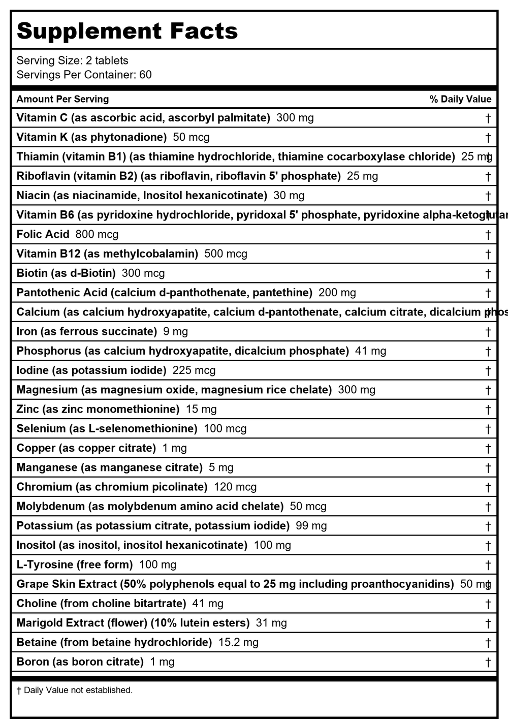 Country Life - Maxi-Sorb Maxine Daily Multiple For Women with Iron - 120 Tablets Formerly Called (Women's Multi-Vitamin) - Supplement Facts panel