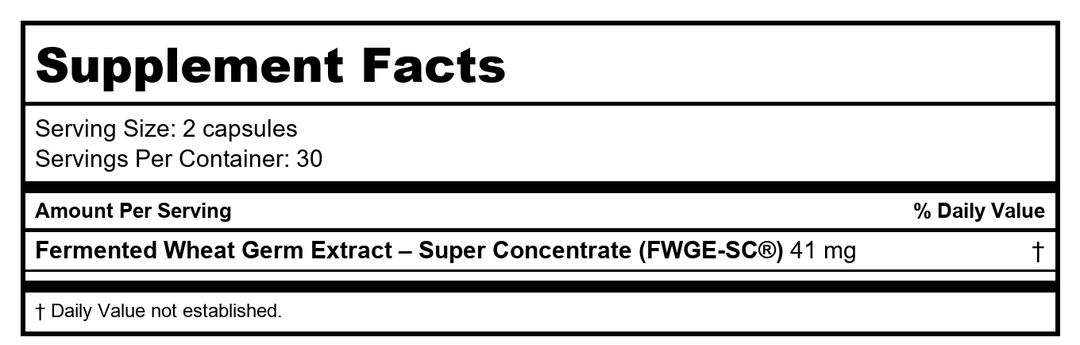 American BioSciences - Metatrol Fermented Wheat Germ Extract - 60 Vcaps - 2 Pack - Supplement Facts panel