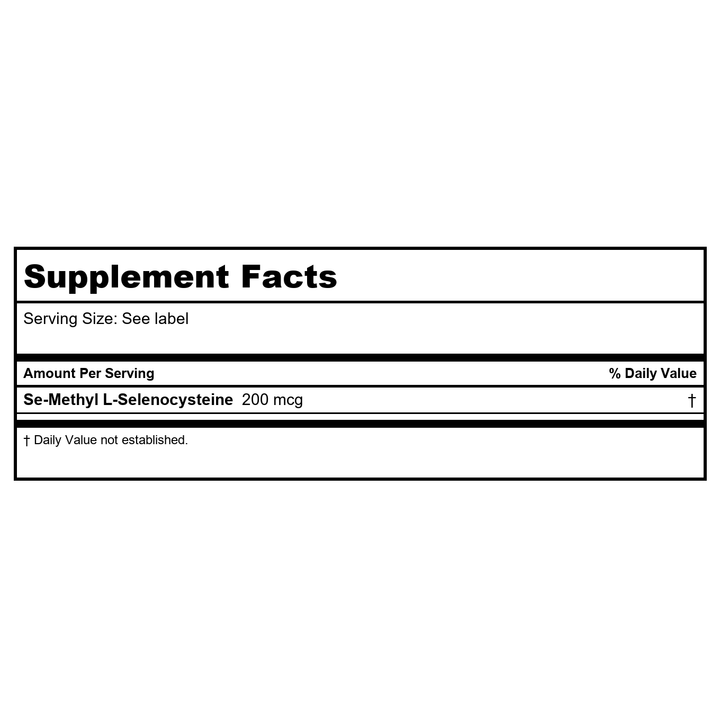 Life Extension Se-Methyl L-Selenocysteine 200 mcg 90 Vcaps - Supplement Facts panel
