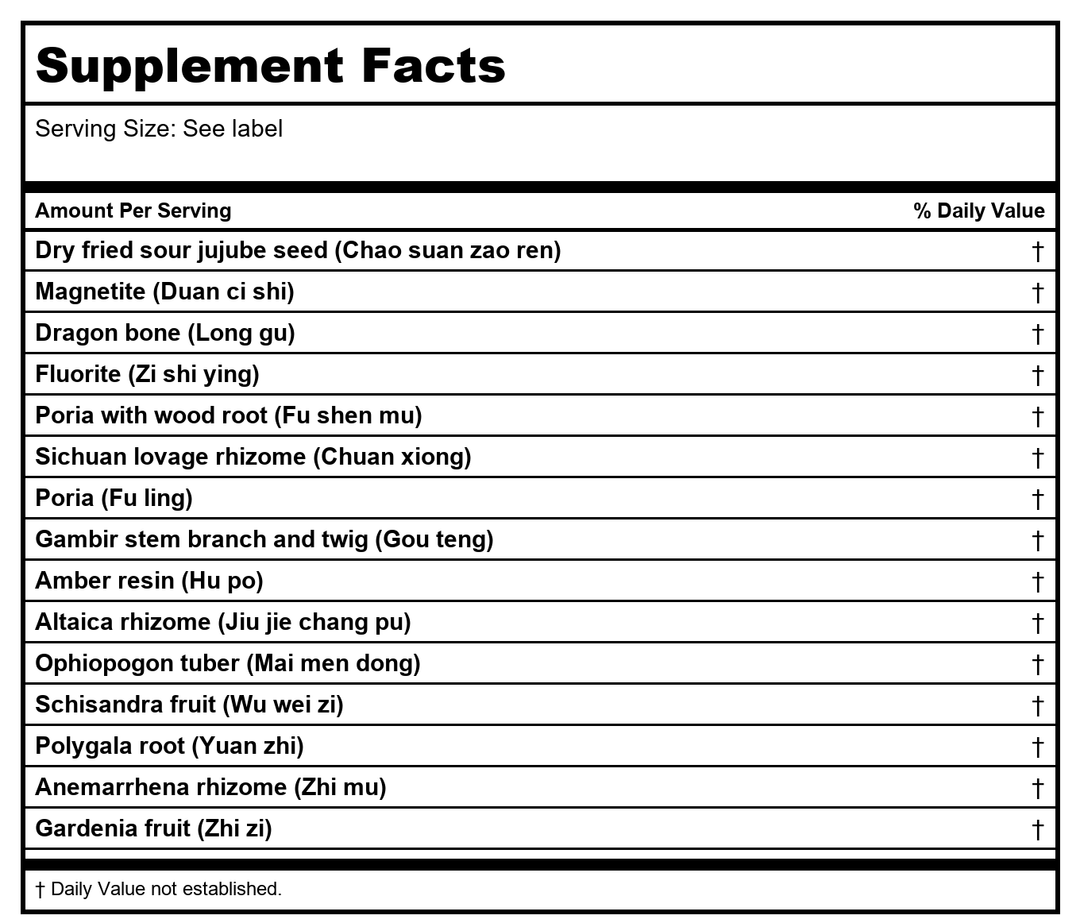 Kan Herb Sage Solutions Ease Strain 1oz - Supplement Facts panel