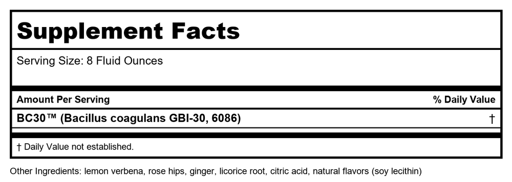 Bigelow Tea - Herb Plus Probiotics Lemon Ginger - 18 Tea Bags - 6 Pack - Supplement Facts panel