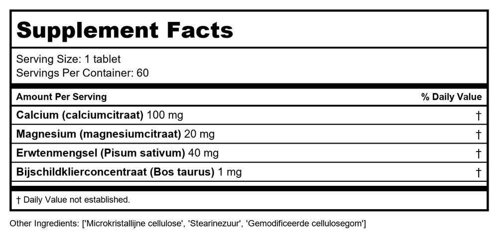 Biotics Research Ca/Mg-Plus 60 Tablets - Supplement Facts panel
