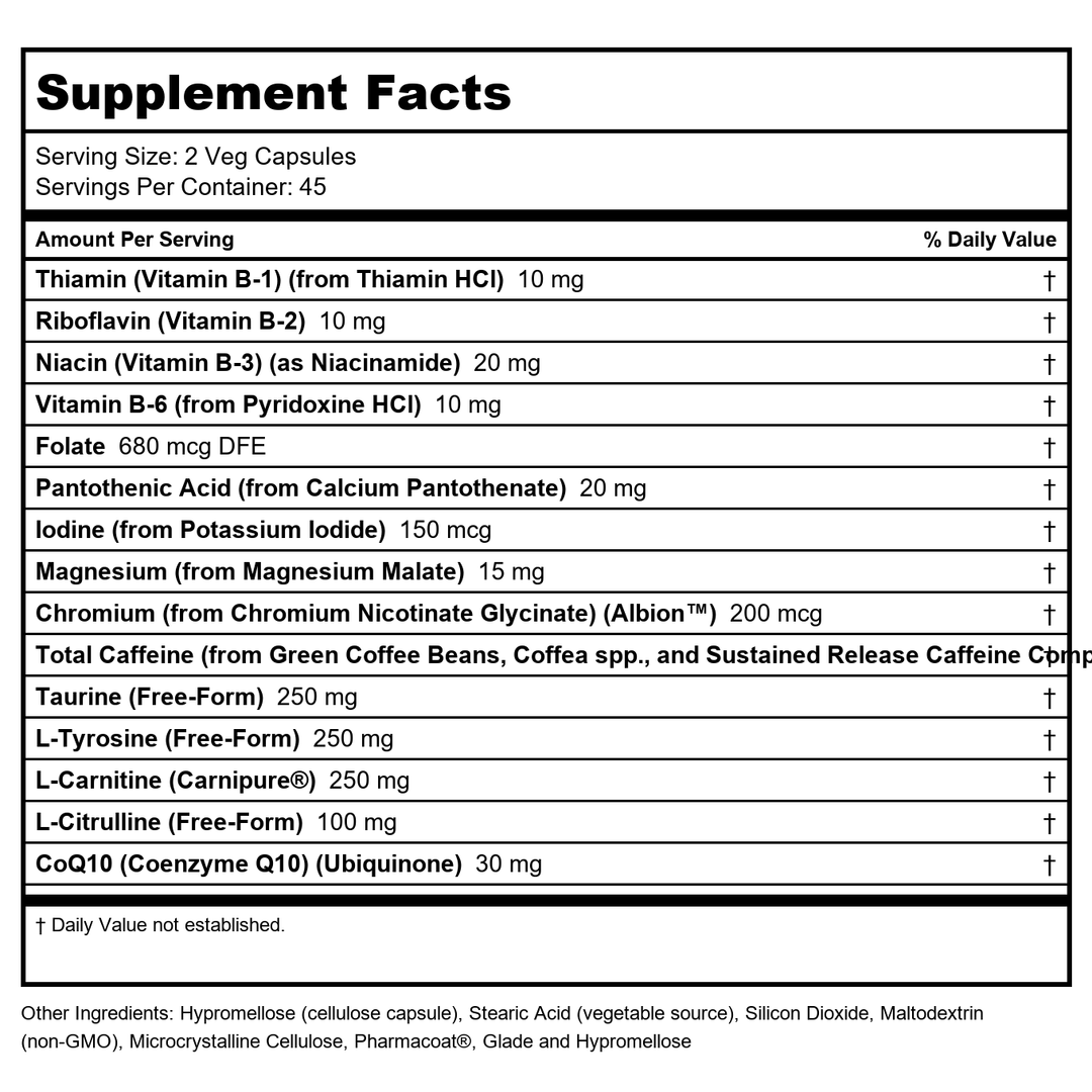 Now Sports Sustained Energy 90 Vcaps - 1995 - Supplement Facts panel