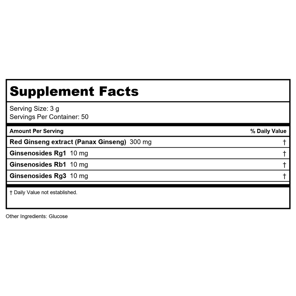 Korea Ginseng Corp - Korean Red Ginseng Extract Tea - 50 Pack(s) - Supplement Facts panel