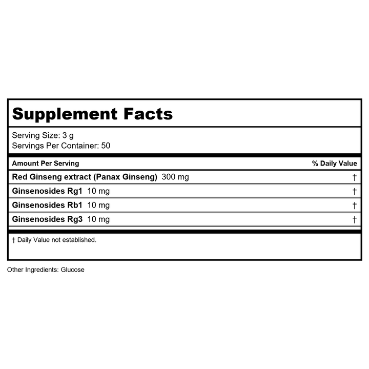Korea Ginseng Corp - Korean Red Ginseng Extract Tea - 50 Pack(s) - Supplement Facts panel