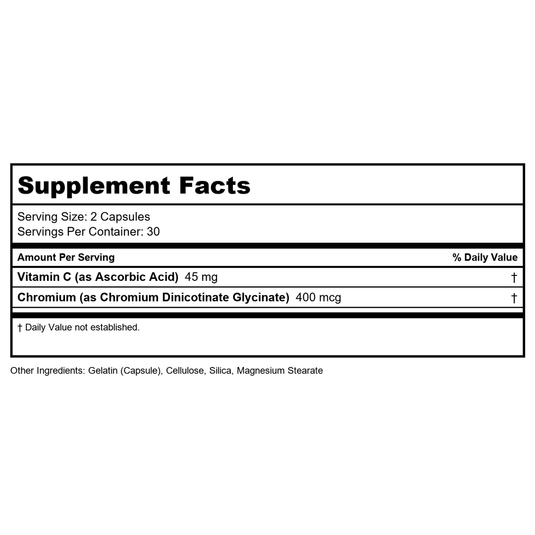 Performix - SST Control Non-Stimulant Appetite Control Formula - 60 Capsules - Supplement Facts panel