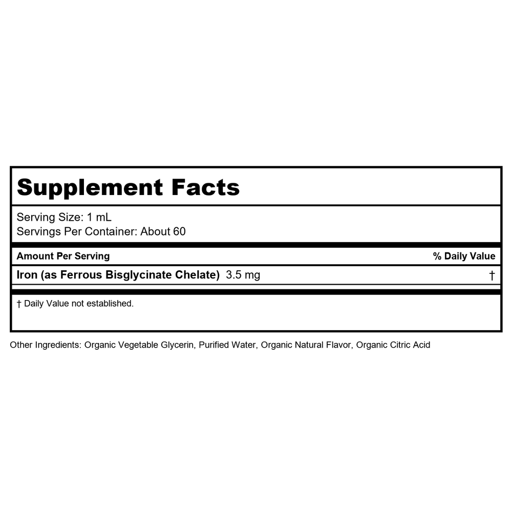 MaryRuth Organics - Organic Toddler Iron Liquid Drops Grape - 2 fl. oz. - Supplement Facts panel